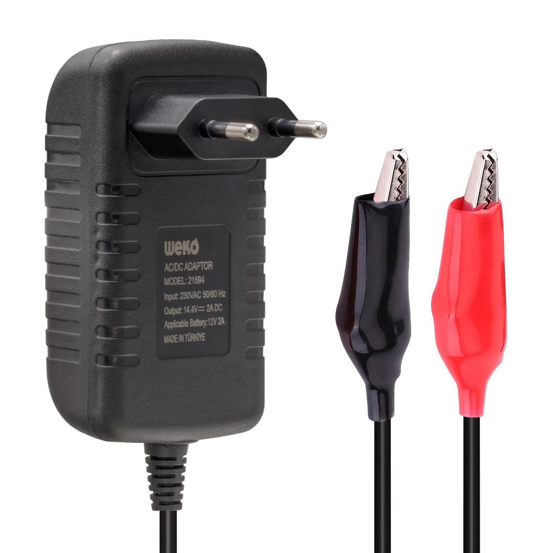 Weko 14.4 Volt 2 Amper Krokodil Uçlu Akü Şarj Cihazı