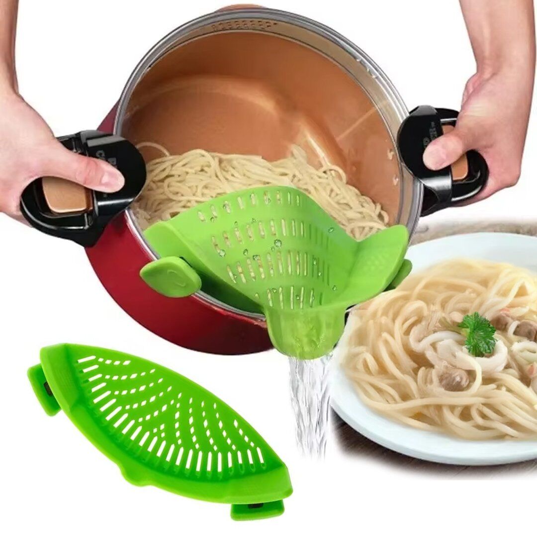 Sunup SN-20522 Klipsli Silikon Tencere Makarna Noodle Süzgeci