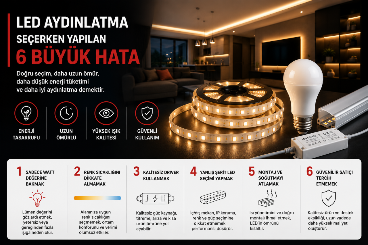 LED Aydınlatma Seçerken Yapılan 6 Büyük Hata