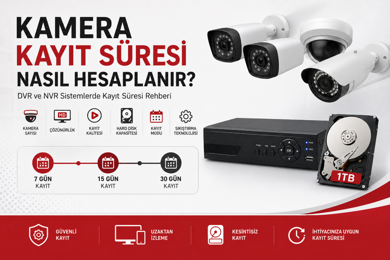 Kamera Kayıt Süresi Nasıl Hesaplanır? DVR ve NVR Sistemlerde Kayıt Süresi Rehberi