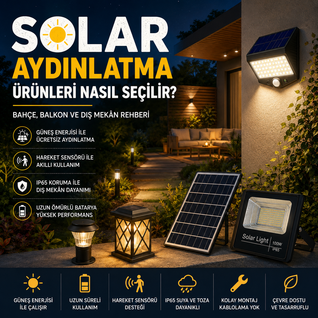 Solar Aydınlatma Ürünleri Nasıl Seçilir? Bahçe ve Dış Mekân Rehberi
