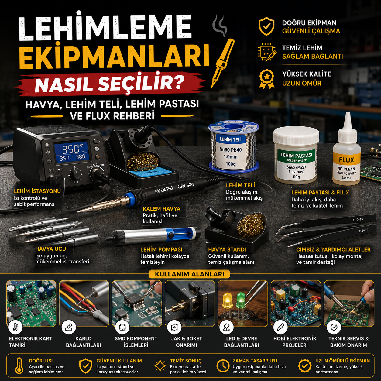 Lehimleme Ekipmanları Nasıl Seçilir? Havya, Lehim Teli, Lehim Pastası ve Flux Rehberi