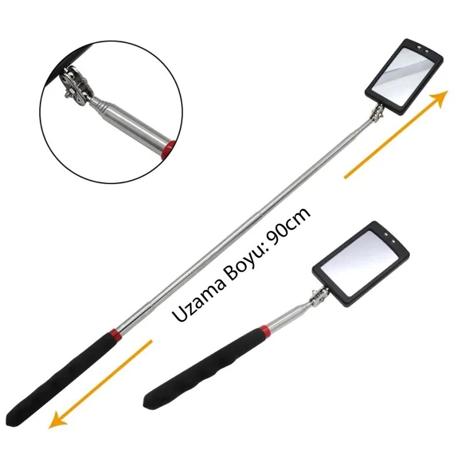 PowerMaster PM-26176 Teleskopik Uzayan Katlanır Işıklı Ayna