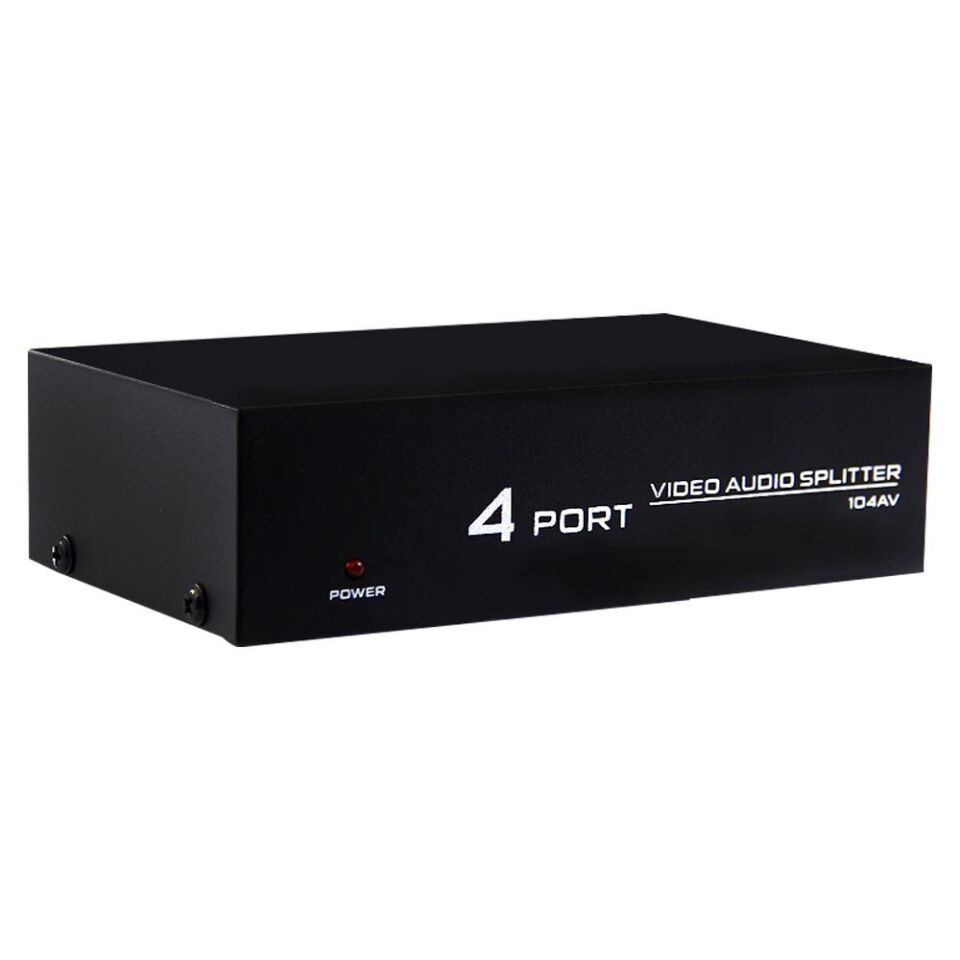 Powermaster AV-104 4 Port Video Audio Splitter