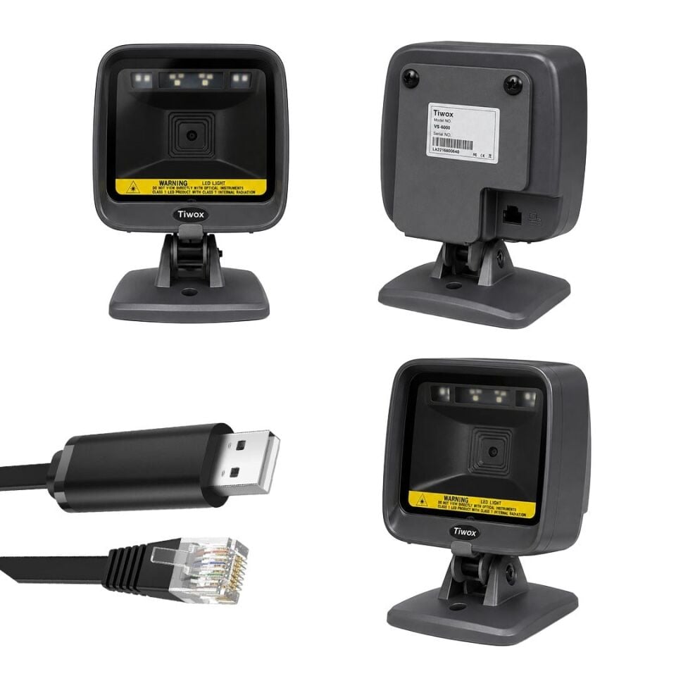 Tiwox Vs-6000 2D Karekod Kablolu Usb Masaüstü Barkod Okuyucu