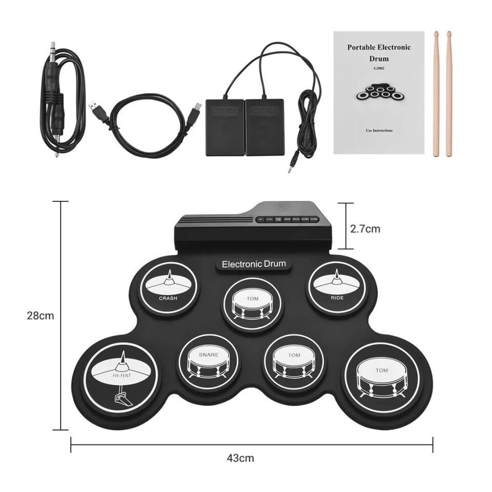 Magicvoice G3002 Elektronik Bateri Roll UP Davul Matı Kiti