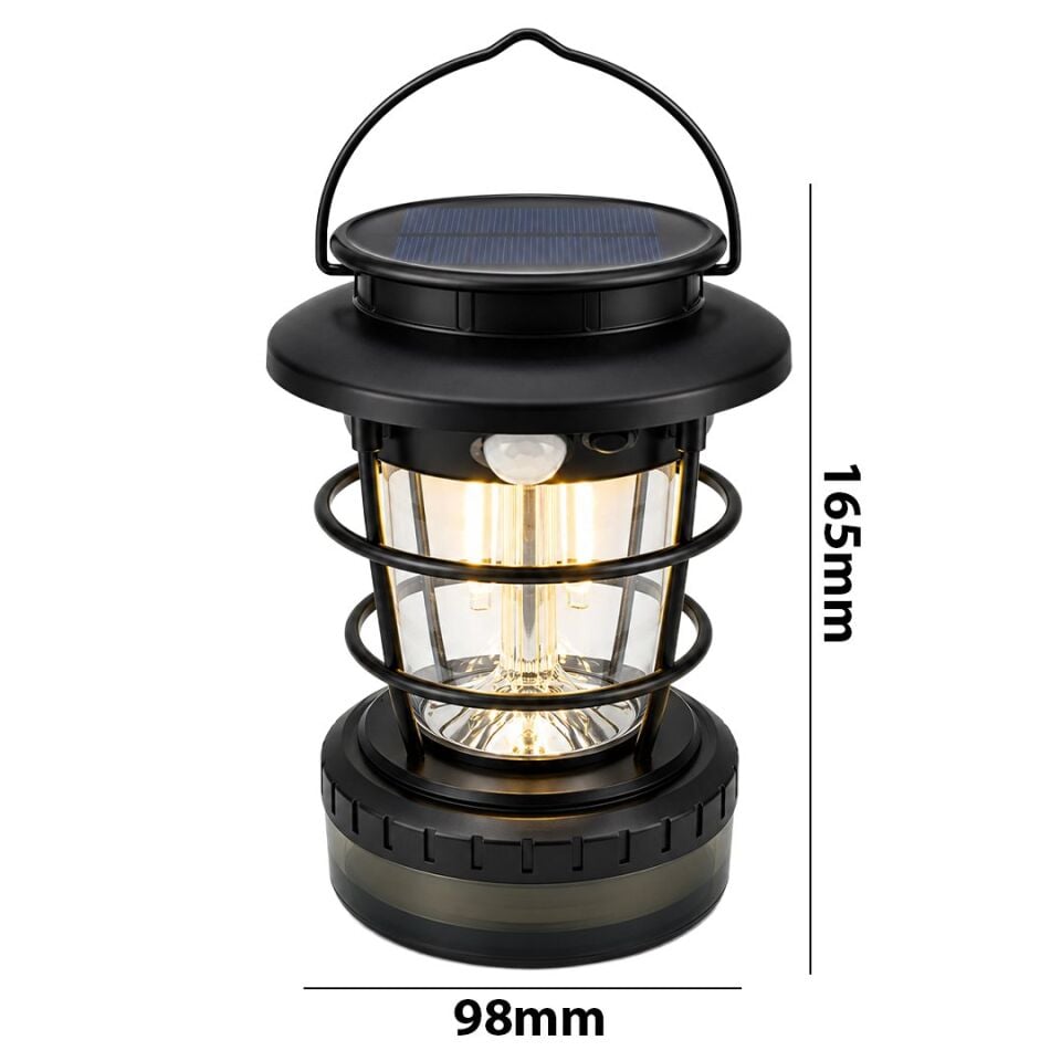 Powermaster HOP-8819 Solar Panelli Sensörlü Kamp Lambası