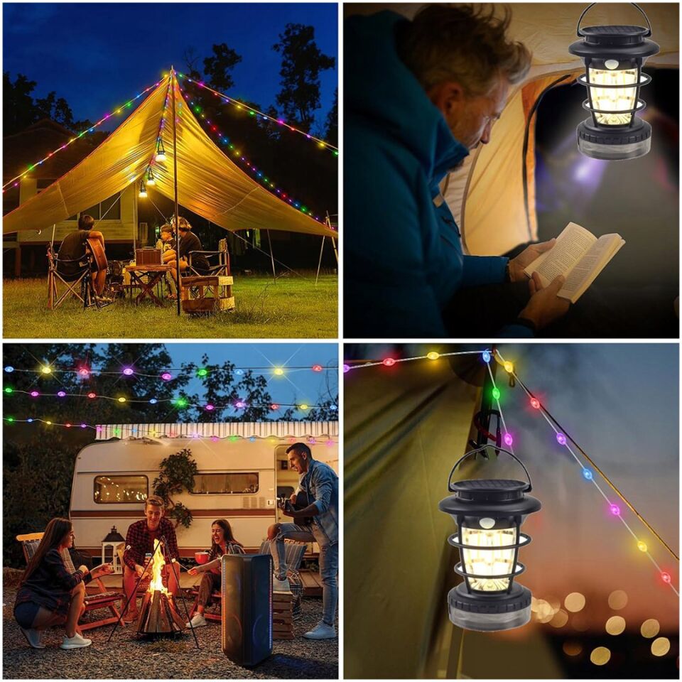 Powermaster HOP-8819 Solar Panelli Sensörlü Kamp Lambası