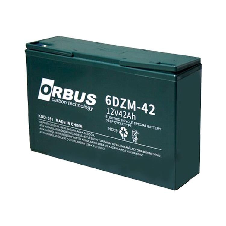 Orbus 6DZM-42 12 Volt 42 Amper Elektrikli Bisiklet Aküsü