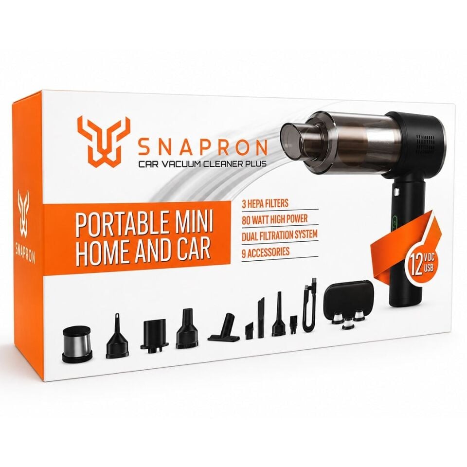 Snapron SNV-3002 80W 7.4V Şarjlı Mini Araç Ve Ev Süpürgesi
