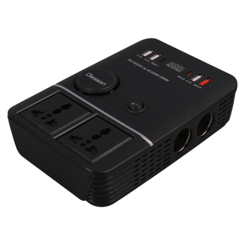 Olesson 1661 DC 12-24V 200W Oto Araç Power İnverter