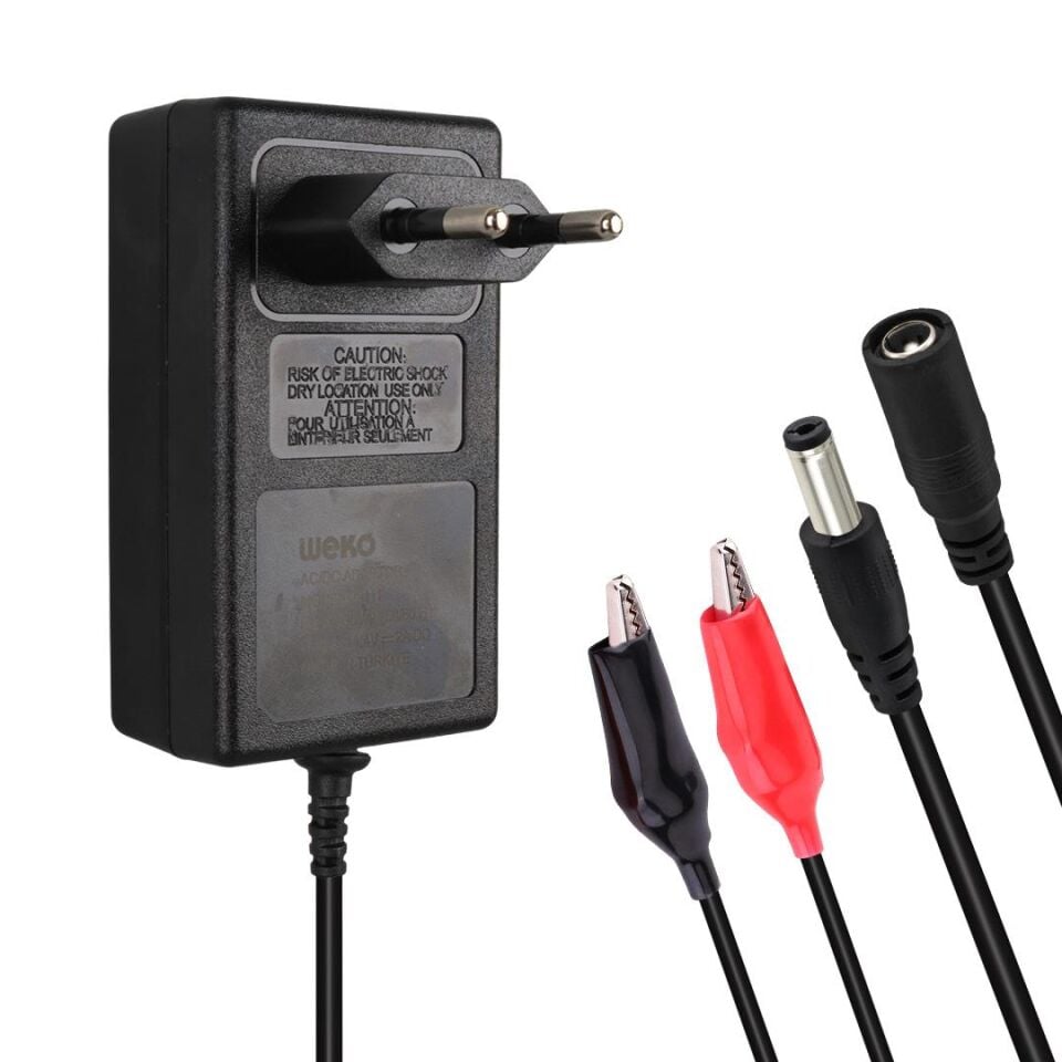 Weko 14.4 Volt - 2 Amper 5.5*2.5 Mm Uçlu + Krokodil Aparatlı Akü Şarj Cihazı