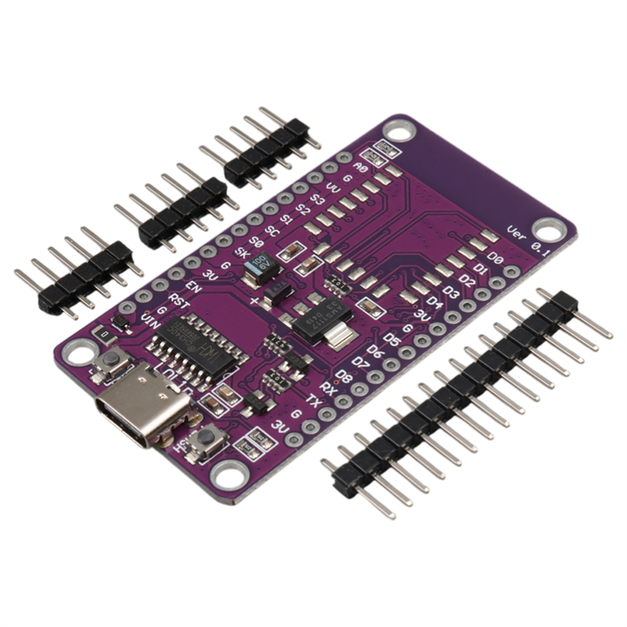 ESP8266 Nodemcu V3 Lolipop Mor Geliştirme Kartı CH340 USB-C Bağlantılı Proje Modülü