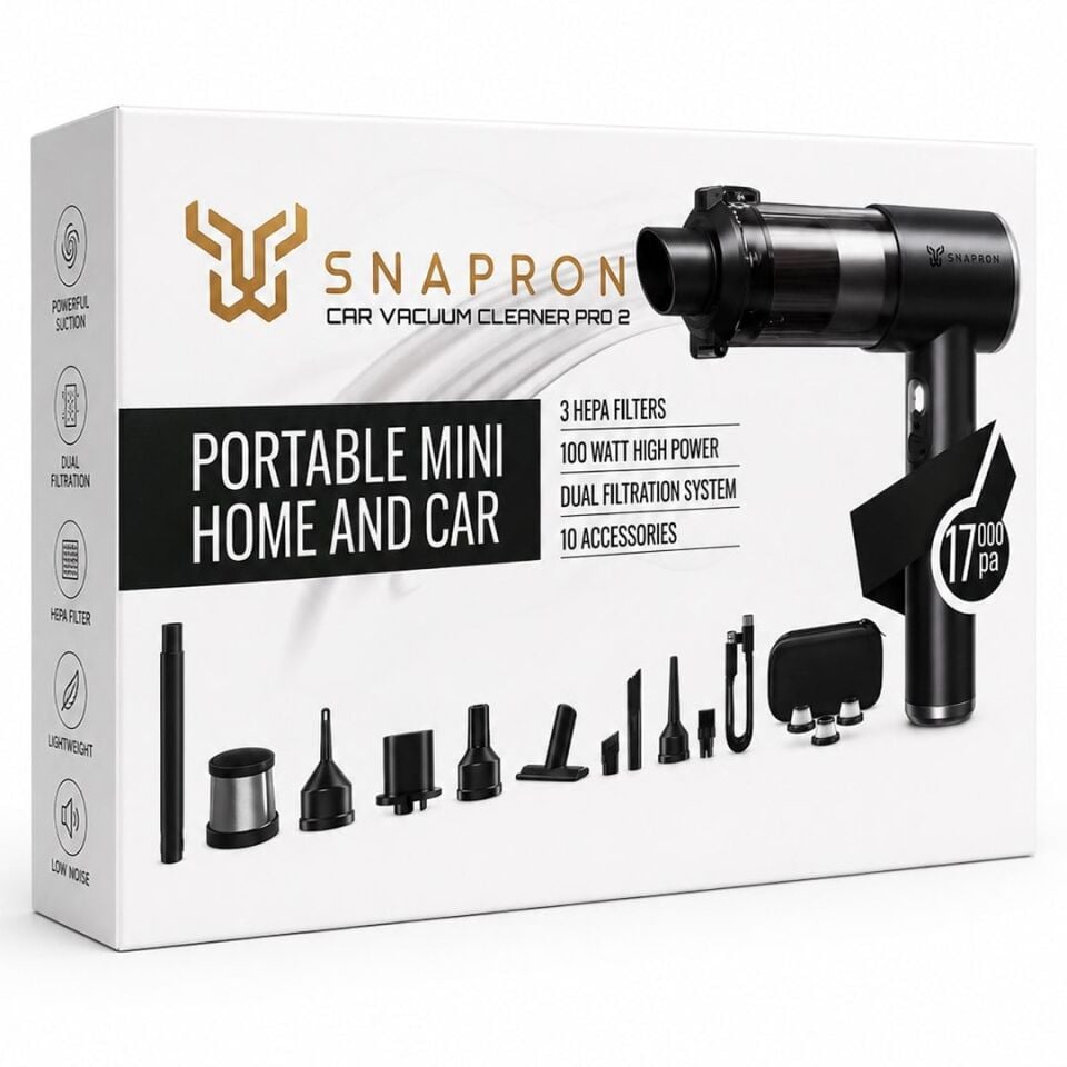 Snapron SNV-3001 100W 17000PA Şarjlı Mini Araç Ve Ev Süpürgesi
