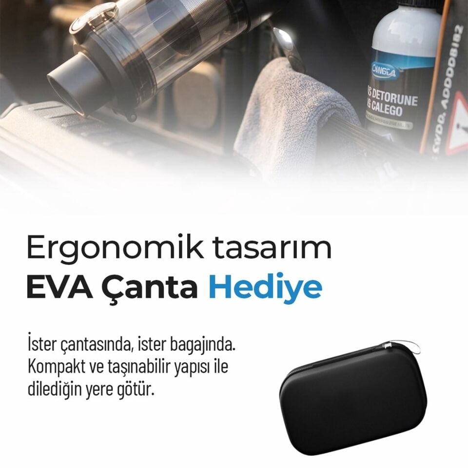 Snapron SNV-3001 100W 17000PA Şarjlı Mini Araç Ve Ev Süpürgesi