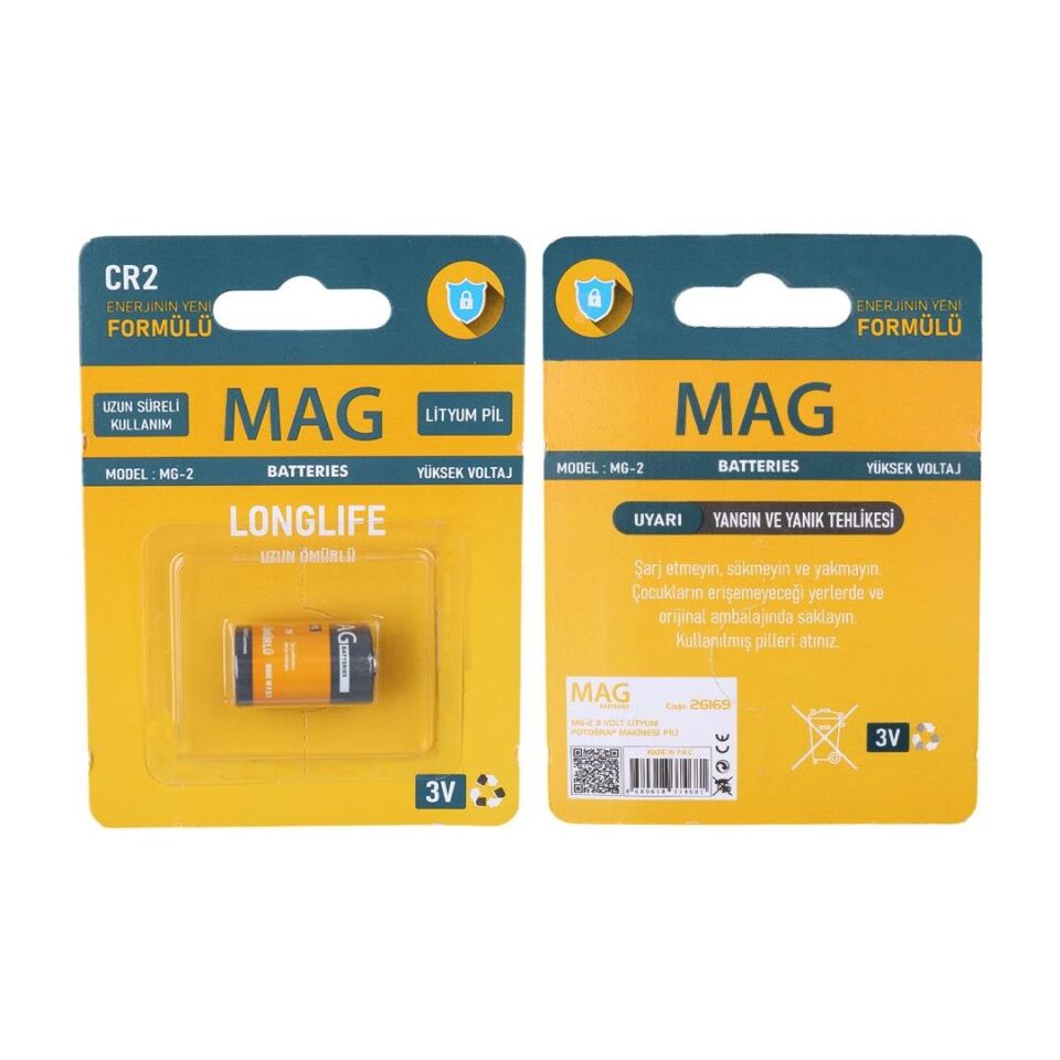 Mag Batteries MG-2 CR2 3 Volt Lityum Fotoğraf Makinesi Pili