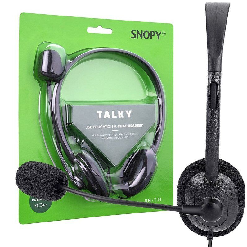 Snopy SN-T11 Onn.Go 3.5Mm Mikrofon Kontrollü Çağrı-Eğitim-Call Center Stereo Notebook-Pc Kulaklık