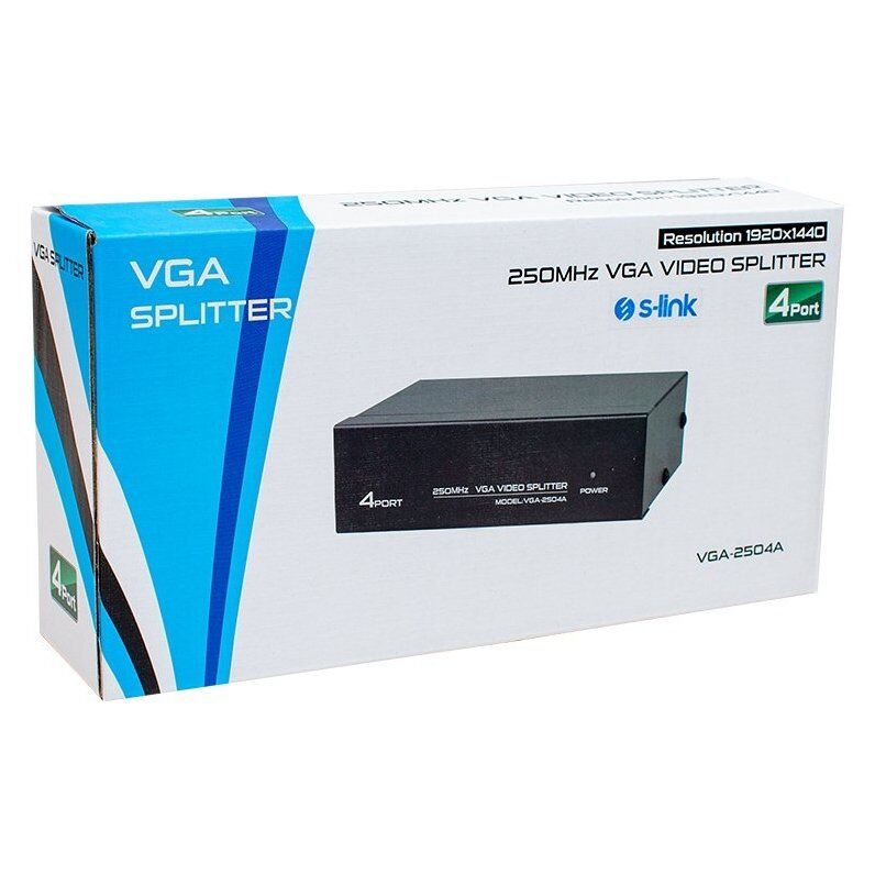S-Link SL-2504 4 PORT 250 Mhz Monitör Çoklayıcı Vga Splitter Dağıtıcı