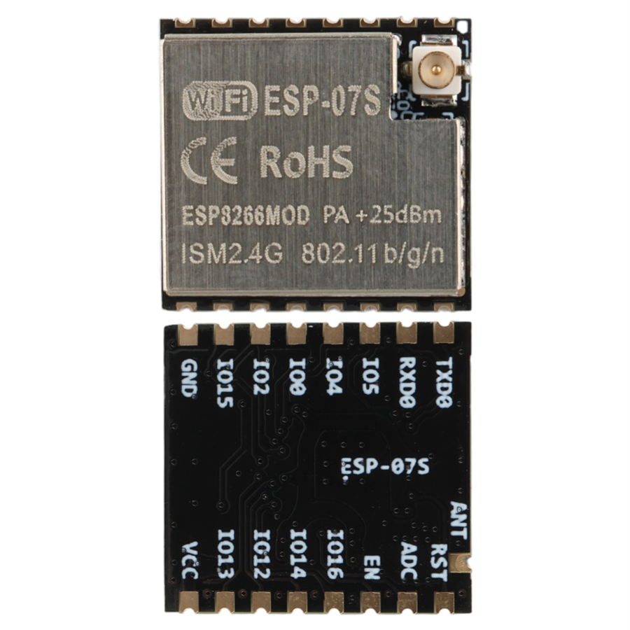 ESP-07S Wifi Modülü ESP8266 Çip Setli Harici Anten Girişli Kablosuz Haberleşme Kartı