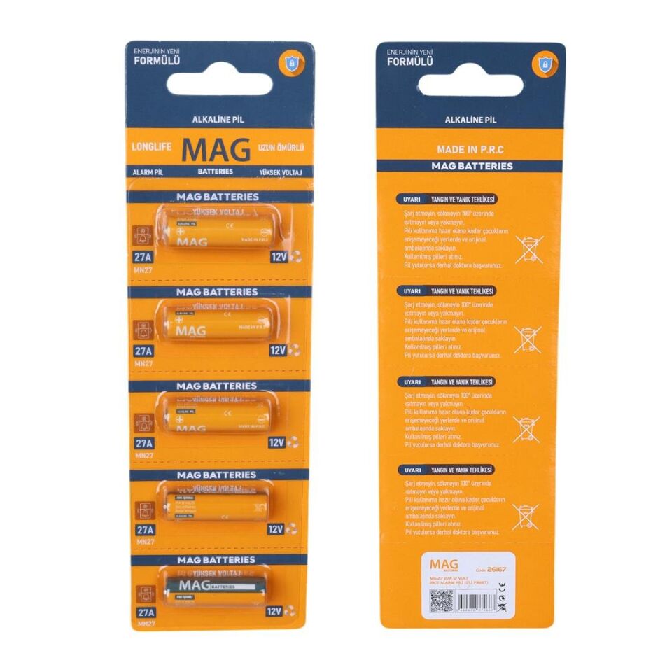 Mag Batteries MG-27 27A 12 Volt İnce Alarm Pili