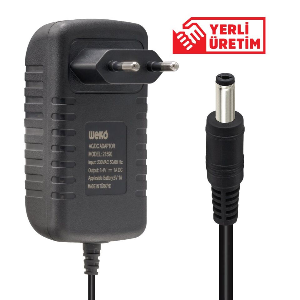 Weko 8.4 Volt - 1 Amper 8.4 Watt 5.5*2.5 Uçlu Şarj Adaptörü