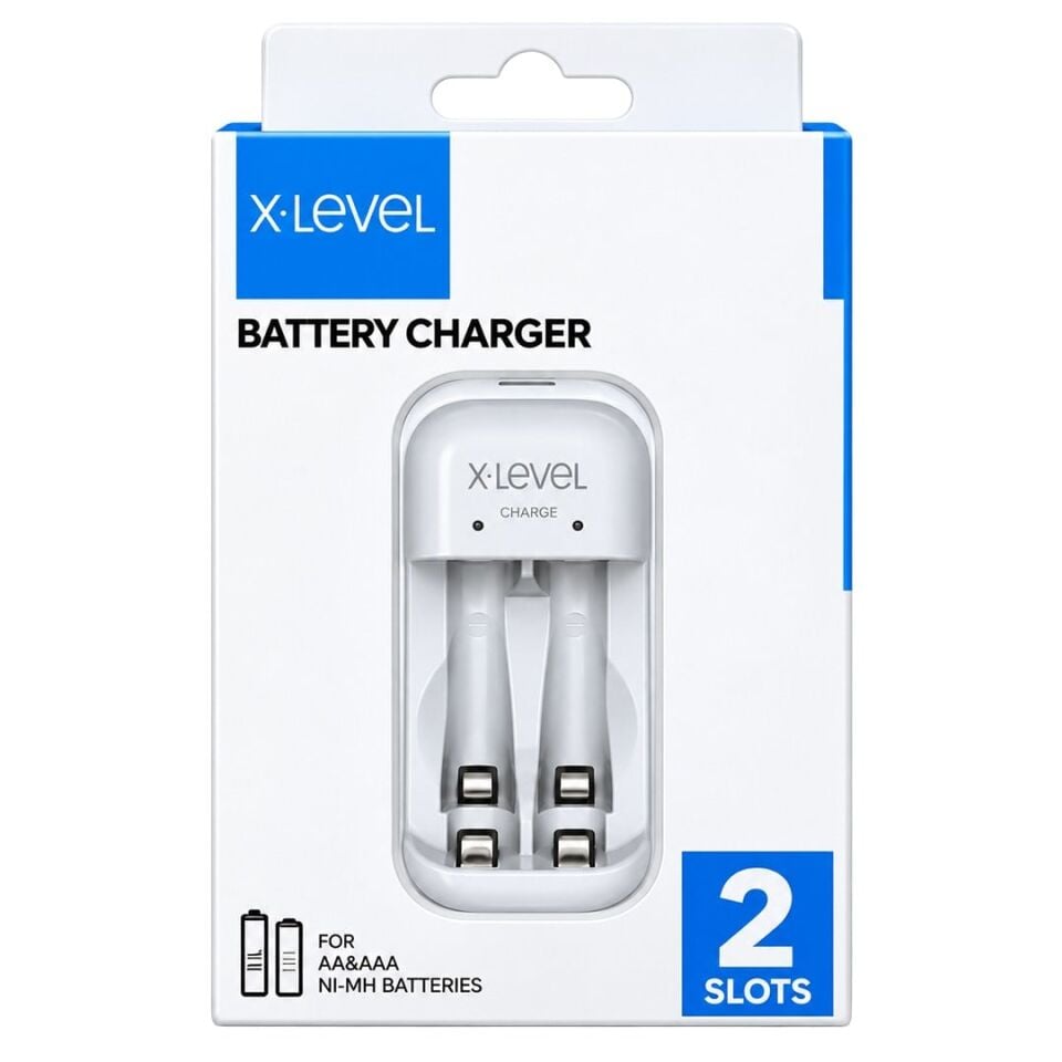 X-Level CH1 205 Nimh AA-AAA 2 Yuvalı LED Göstergeli Beyaz Pil Şarj Cihazı