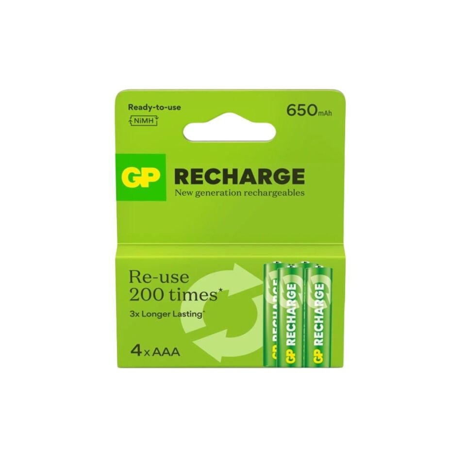 GP Recharge 650 Mah R03 NI-MH Aaa Şarjlı İnce Kalem Pil