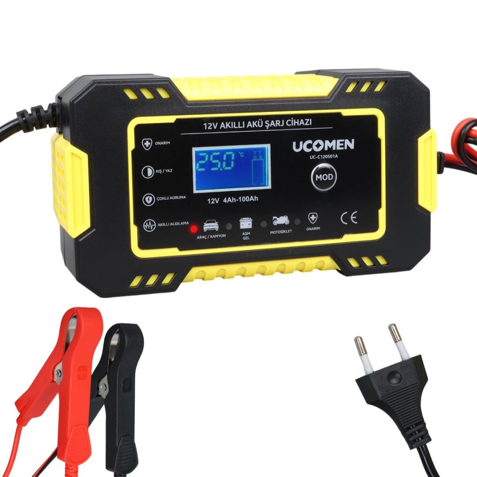 Ucomen UC-C120501A 12Volt 6Amper Göstergeli Akü Şarj Cihazı