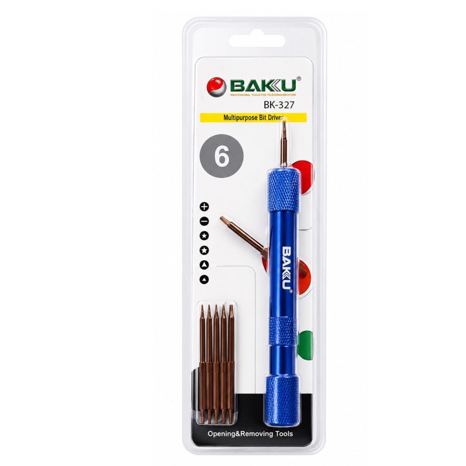 Baku BK-327 Hassas 6 Uçlu Cep Telefonu Tamir Tornavida Seti