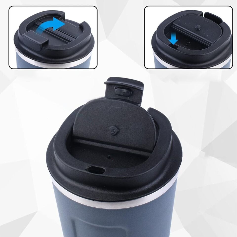 Sunup SN-22237 Paslanmaz Çelik 380 Ml Vakumlu Kapaklı Termos Kupa