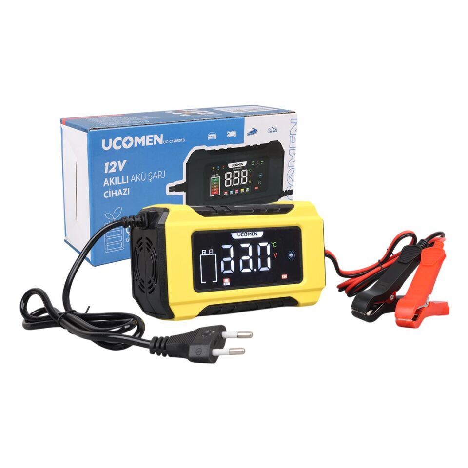 Ucomen UC-C120501B 12 Volt 6 Amper Akıllı Akü Şarj Cihazı