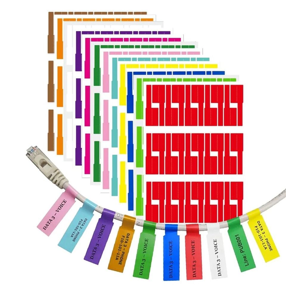 Sunup SN-22147 Renkli Kablo İsimlendirme Etiketleri