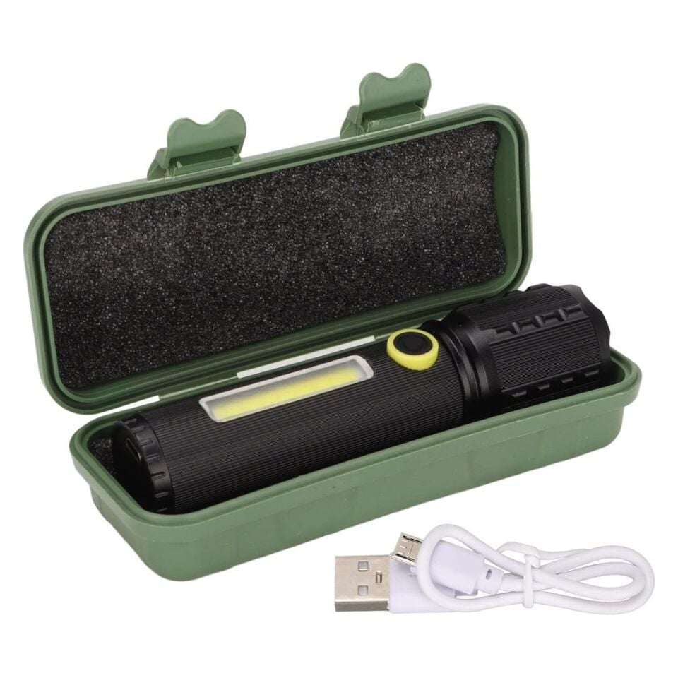 PowerMaster JF-72 Zoomlu Metal Kasa Profesyonel El Feneri