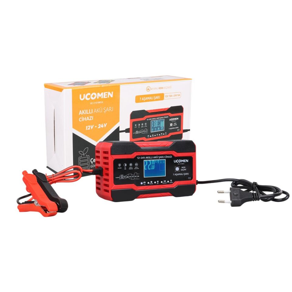 Ucomen UC-C121001A 12/24 Volt 10 Amper Akü Şarj Cihazı