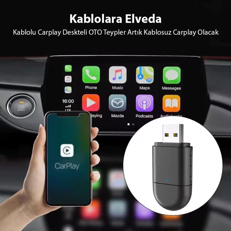Powermaster PM-27447 Kablosuz Carplay Android Auto Çevirici