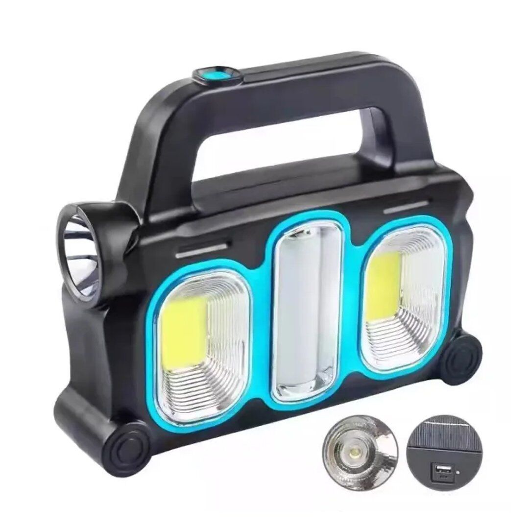 PowerMaster HB-6168 COB LED'li Solarlı Şarjlı Işıldak Fener