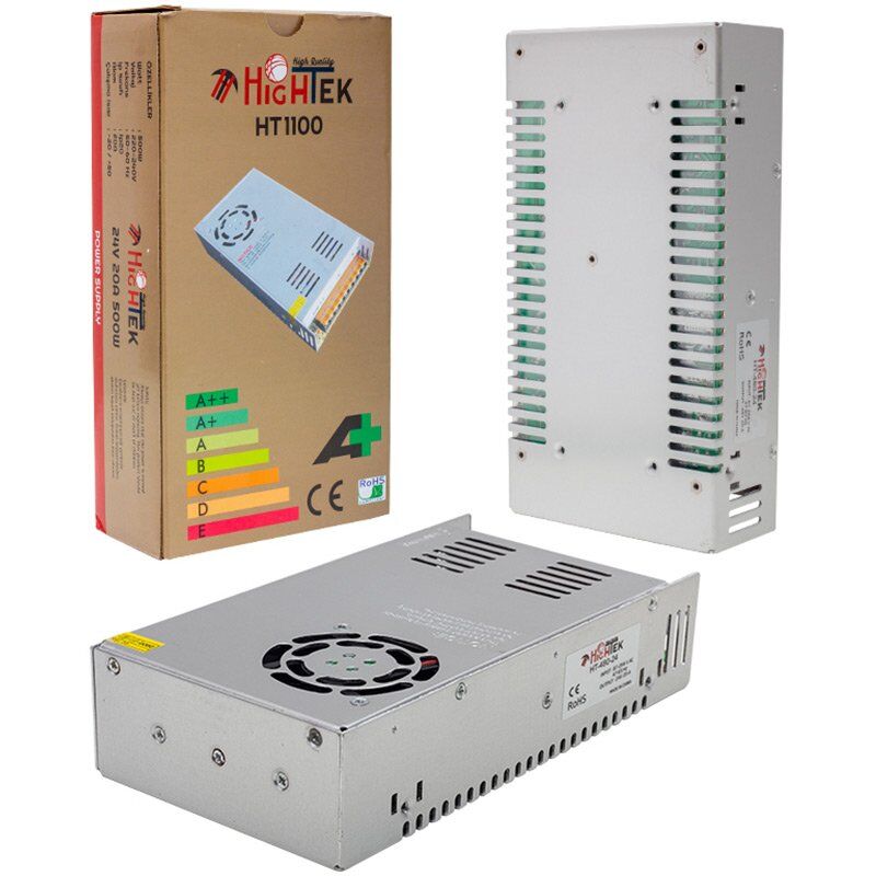 Hightek HT1100 24V 20A 500W Metal Kasa Adaptör