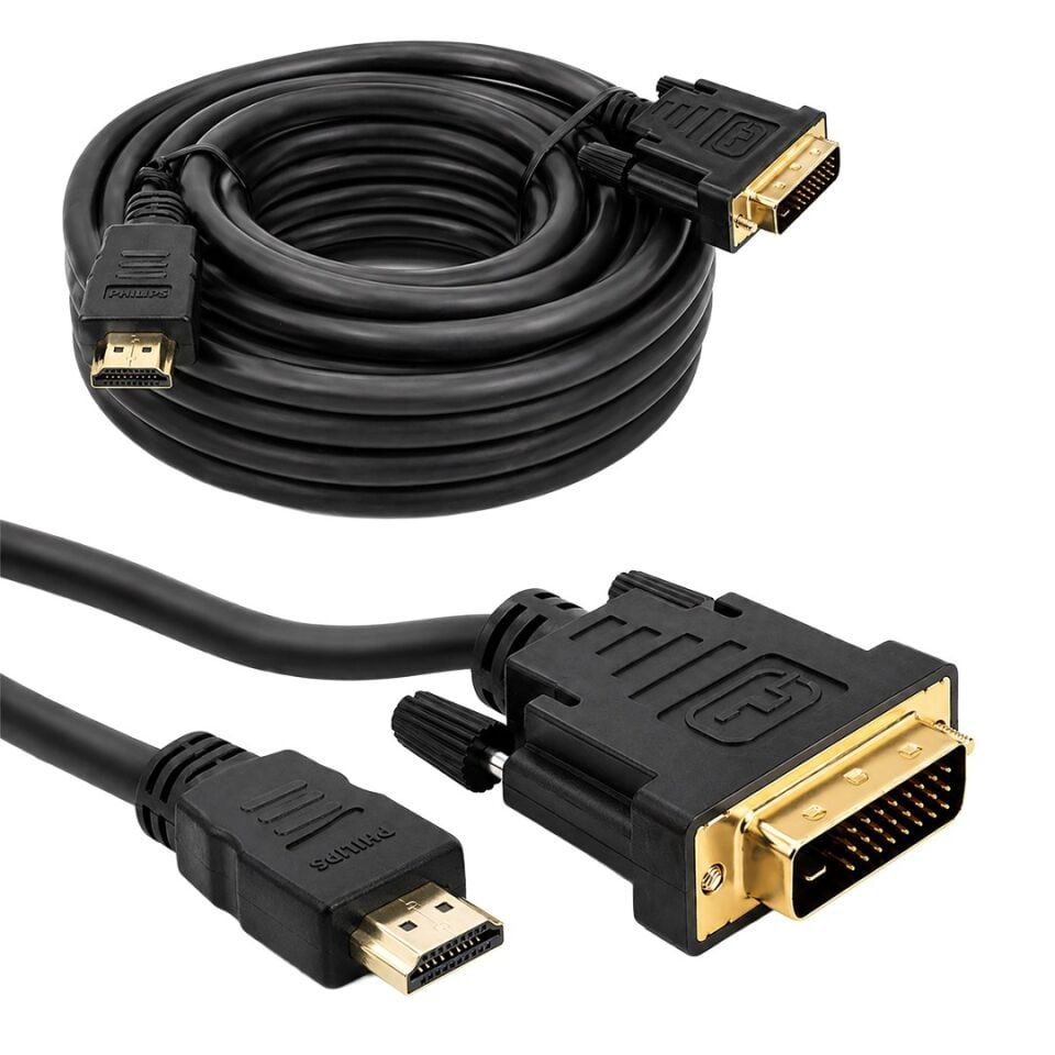 Philips SWV7436/93 15 Metre HDMI To DVI (24+1) Görüntü Kablosu