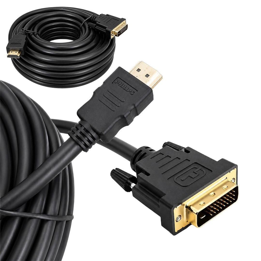 Philips SWV7436/93 8 Metre HDMI To DVI (24+1) Görüntü Kablosu