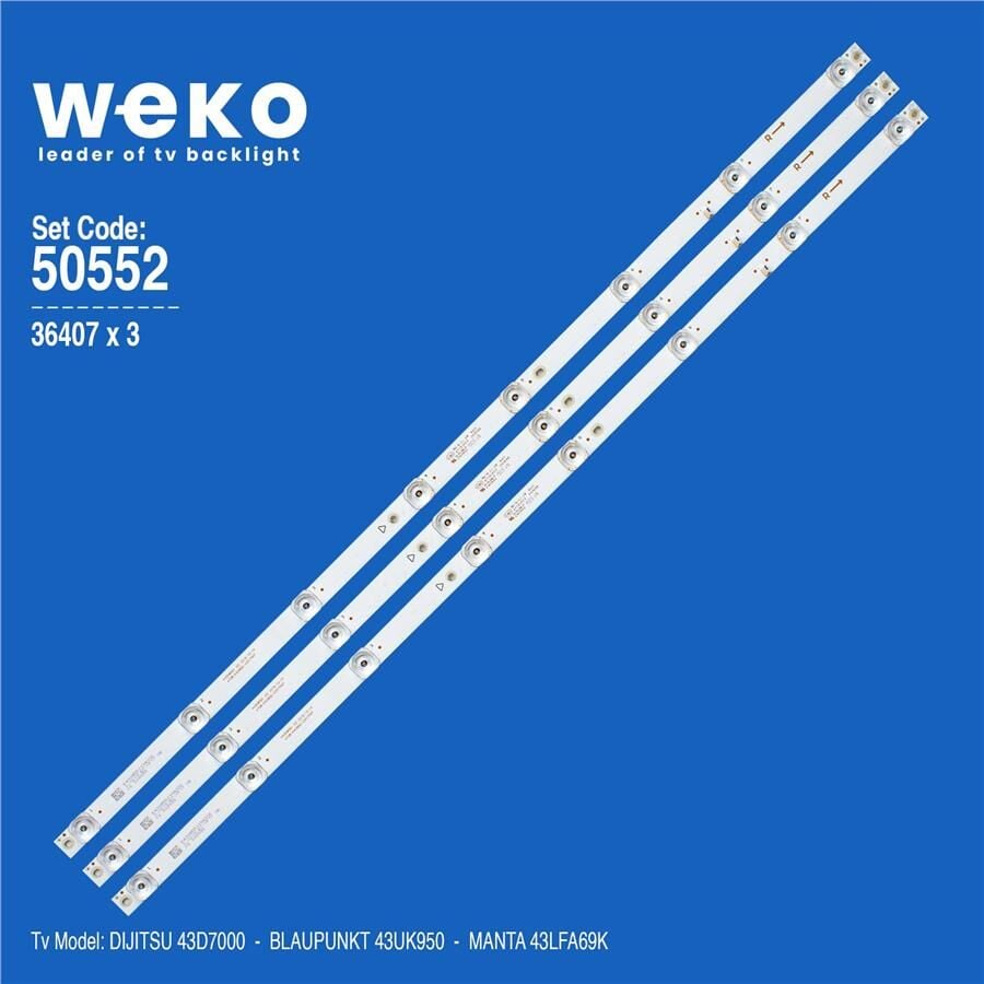 Wkset-5552 36407X3 K430wdd1 A3 4708-K43wdd-A3117N01 3 Adet Led Bar