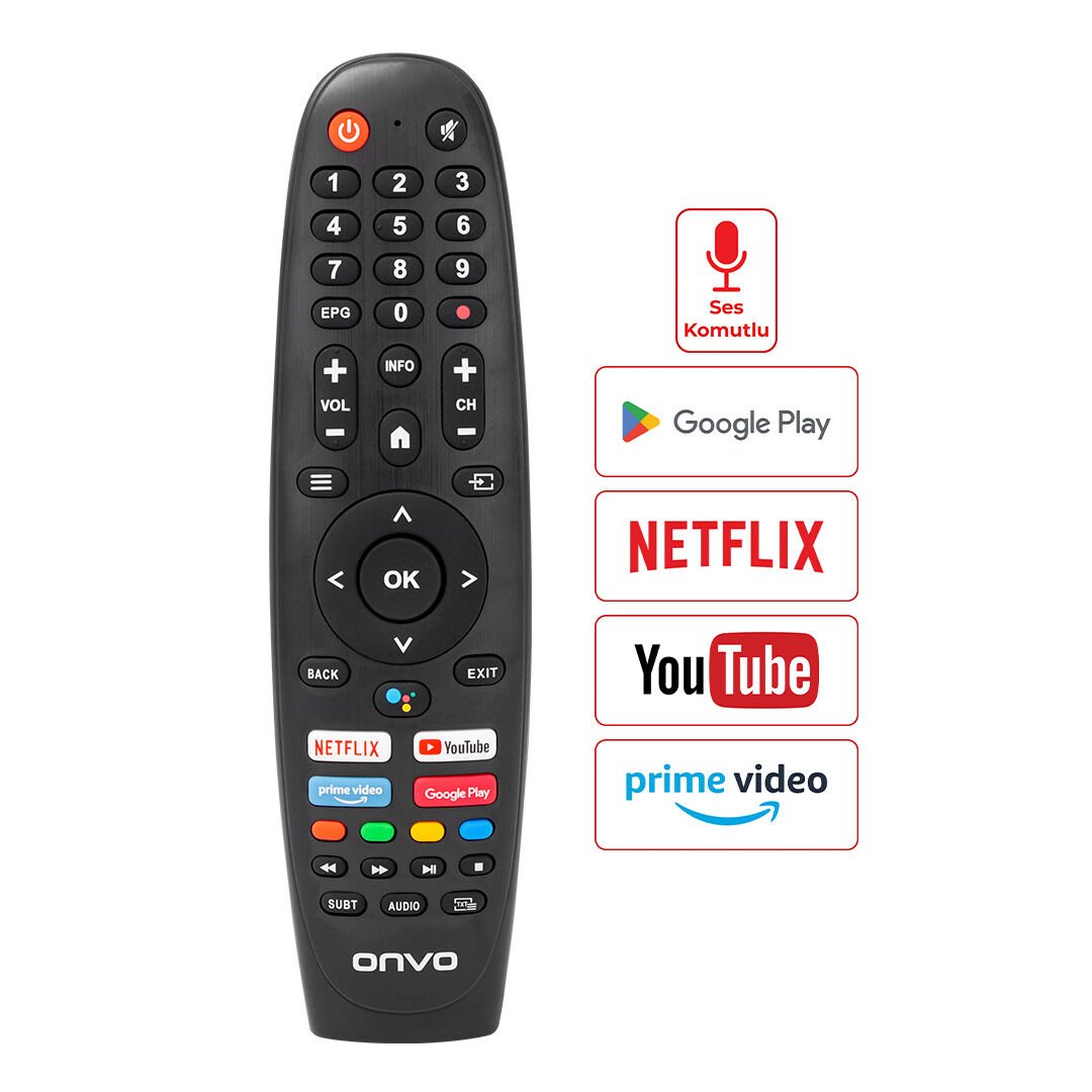 Onvo OV50F900 - OV55F900 Ses Komutlu Lcd Led Tv Kumandası