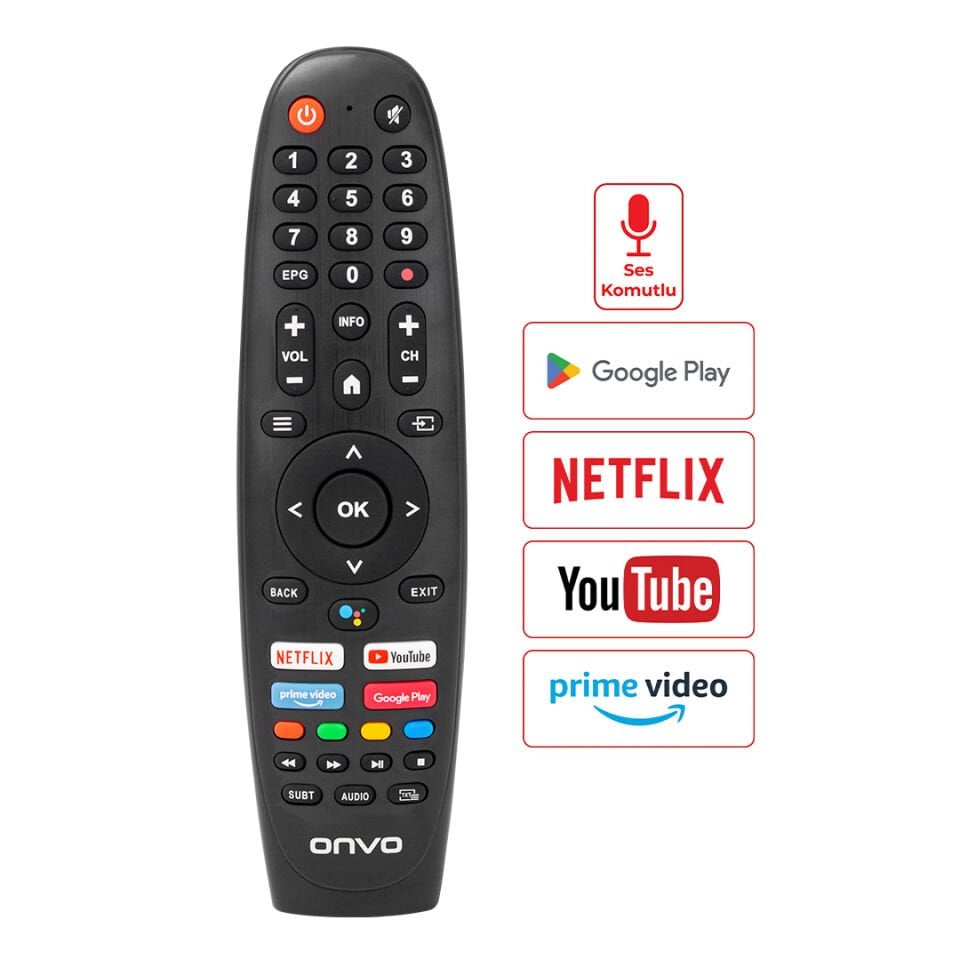 Onvo OV50F900 - OV55F900 Ses Komutlu Lcd Led Tv Kumandası