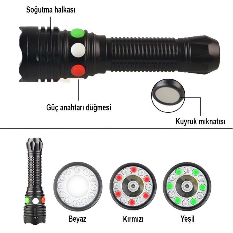 Powermaster PM-3190 Şarj Edilebilir 3 Watt Ledli El Feneri
