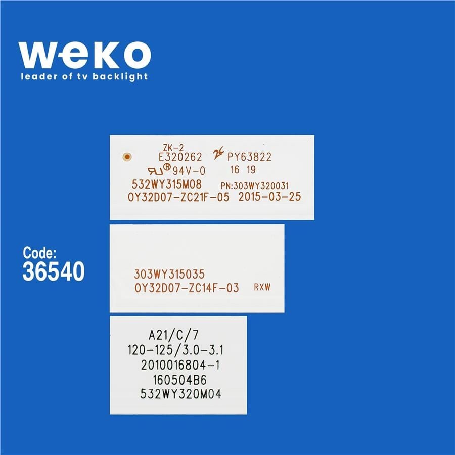 Wkset-5553 36540X3 0Y32D07-Zc14f-03 303Wy315035 3 Adet Ledbar