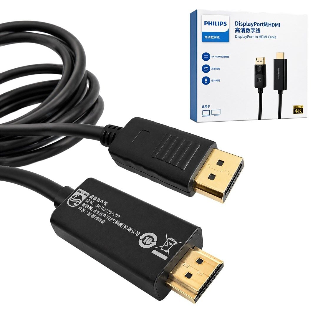 Philips SWA3129A/93 5 Metre Displayport To HDMI 4K 30Hz Kablo
