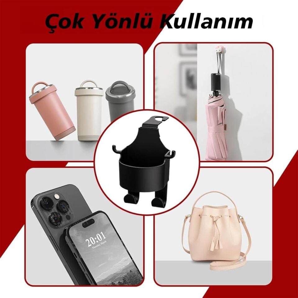 Sunup SN-24878 Çok Fonksiyonlu Araç Araba Bardak Telefon Tablet Poşet Tutucu