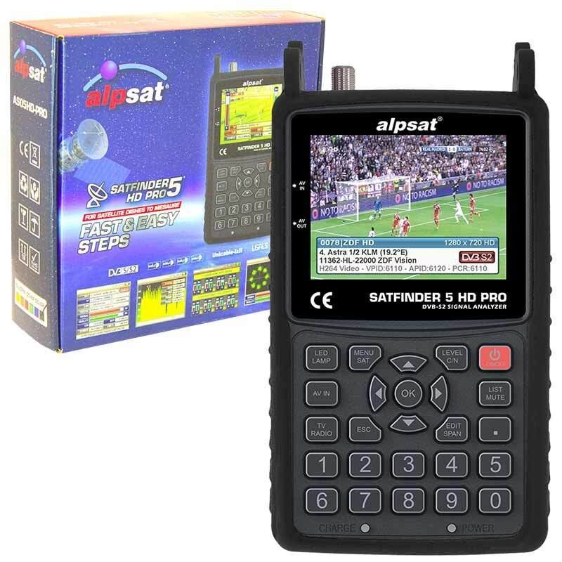 Alpsat Satfinder 5 Pro HD Görüntülü Uydu Bulucu - AHD-TVI-CVI Kmaera Test Monitörü