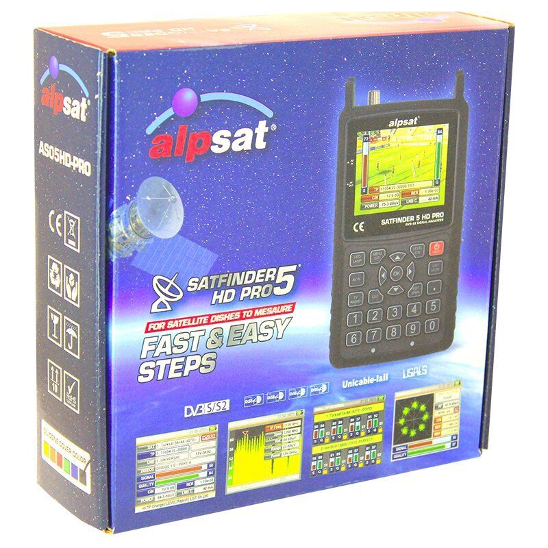 Alpsat Satfinder 5 Pro HD Görüntülü Uydu Bulucu - AHD-TVI-CVI Kmaera Test Monitörü