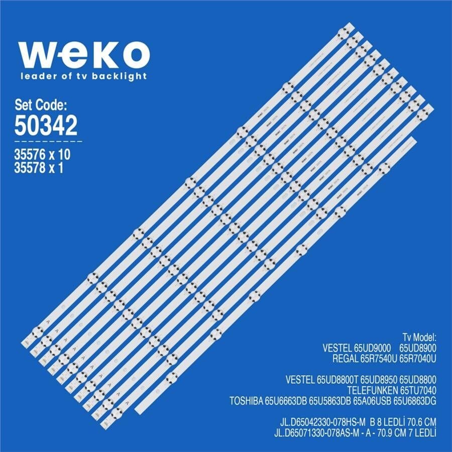 Wkset-5342 35576X10 35578X1 Jl.D65071330-078As-M/Jl.D65042330-078Hs-M 11 Adet Led Bar