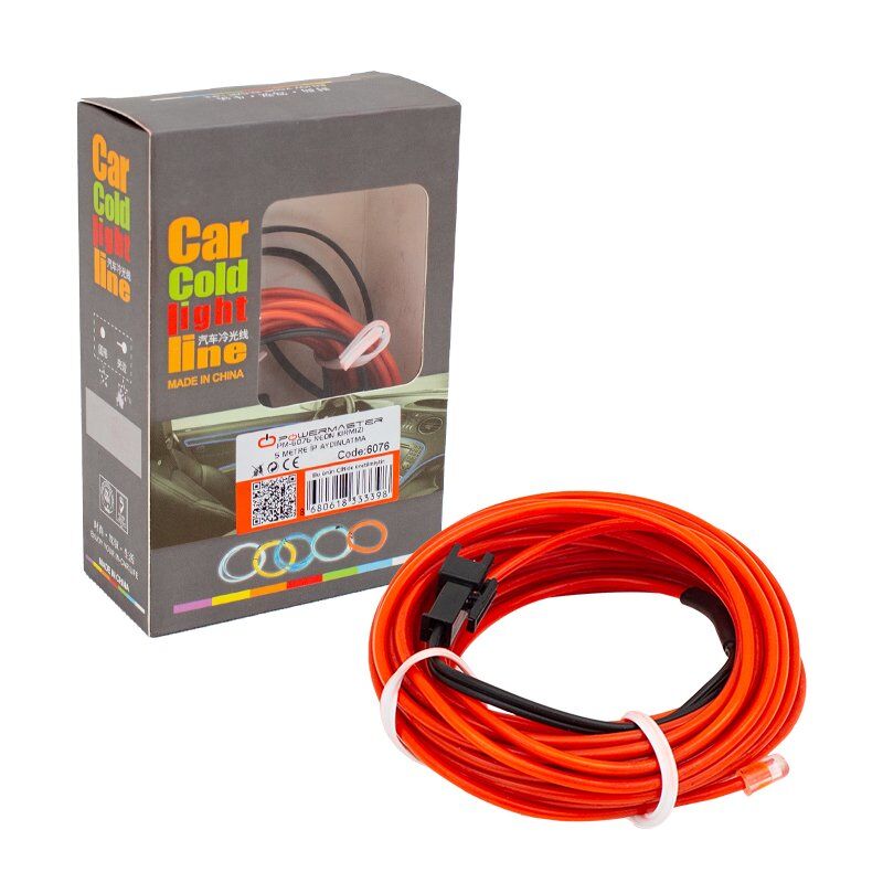 Powermaster 5 Metre Kırmızı Araç İçi Neon İp Aydınlatma